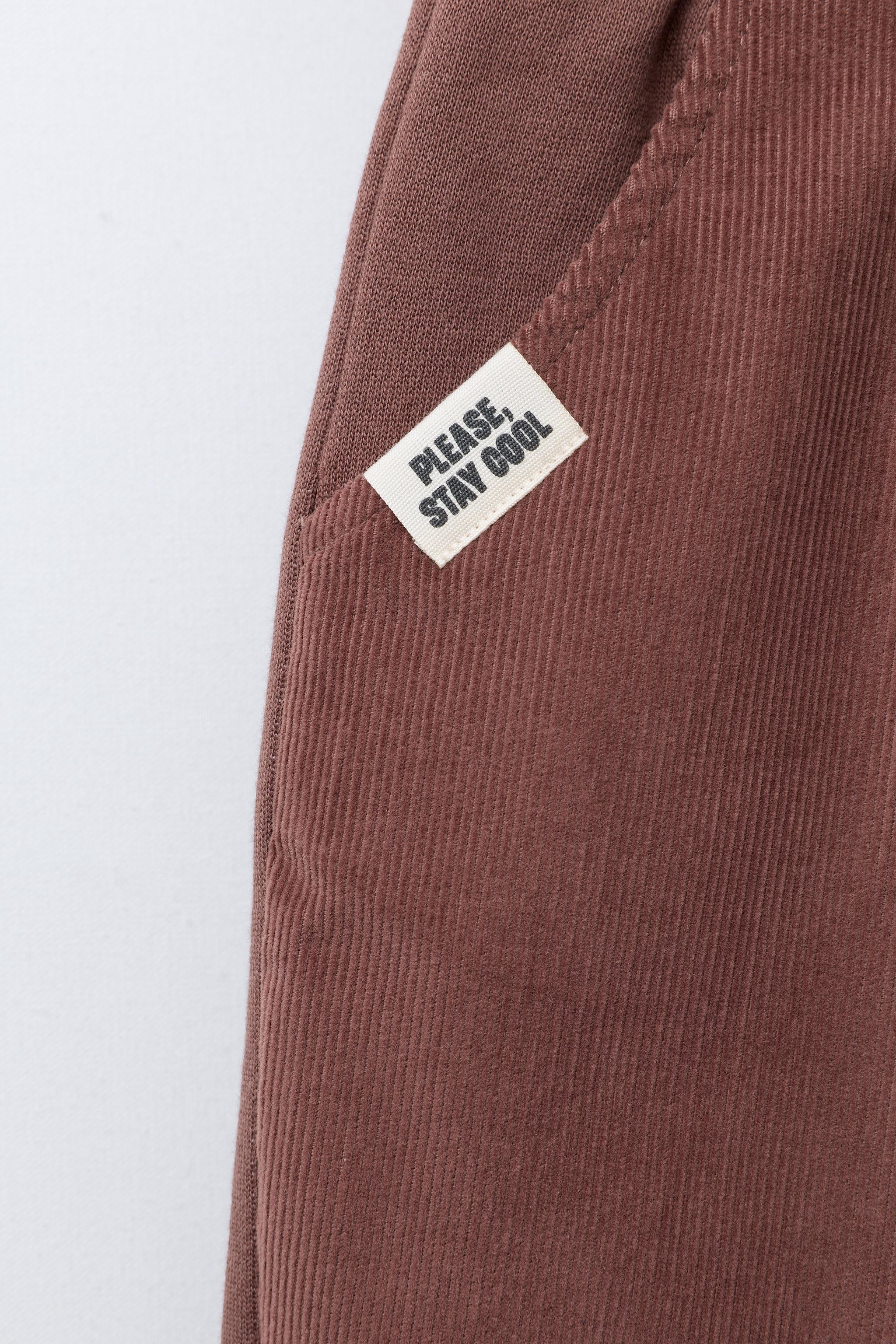 PANTALON EN MOLLETON ET VELOURS CÔTELÉ